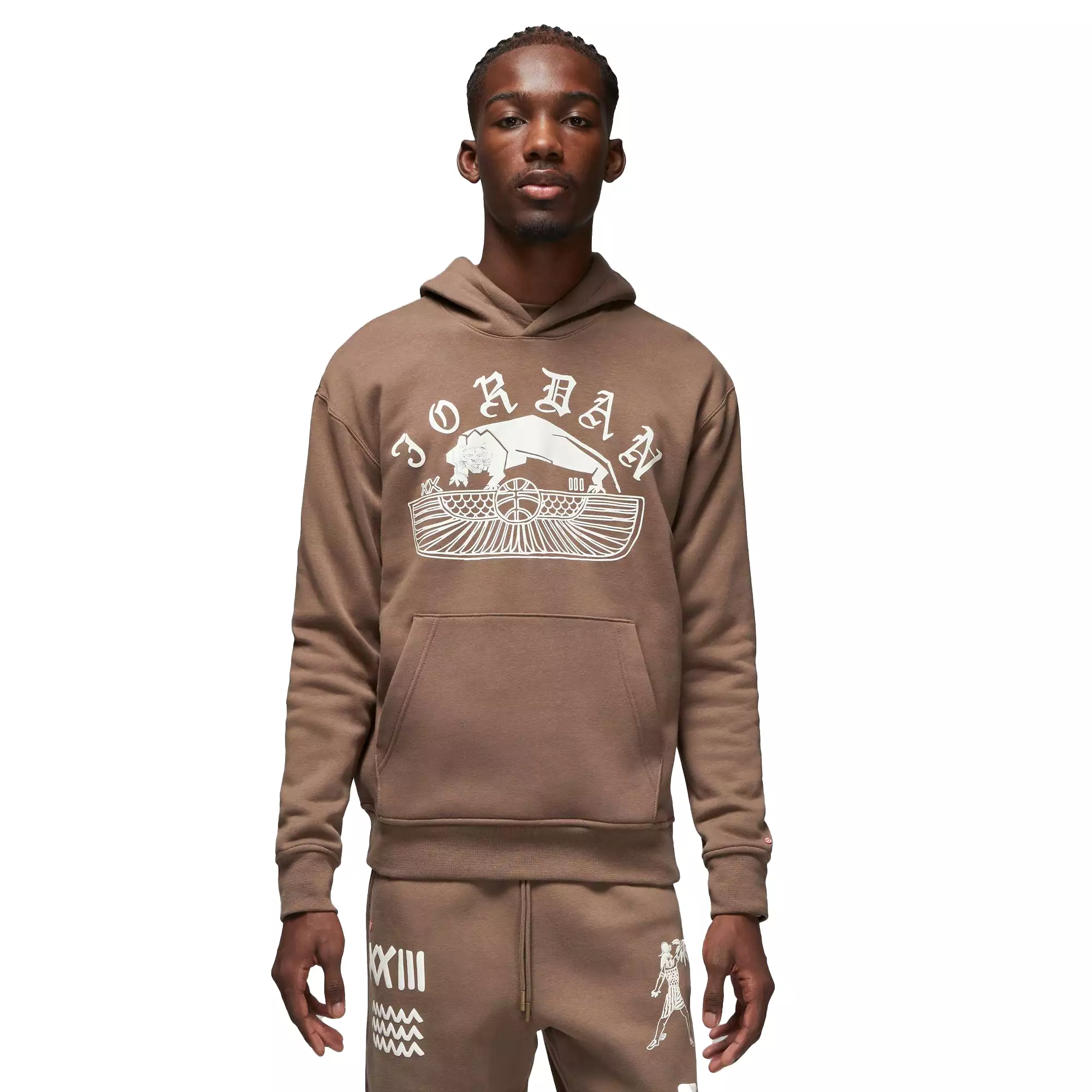 Jordan Artist Series by Umar Rashid Men's Flight Fleece Hoodie Palomino-Sail