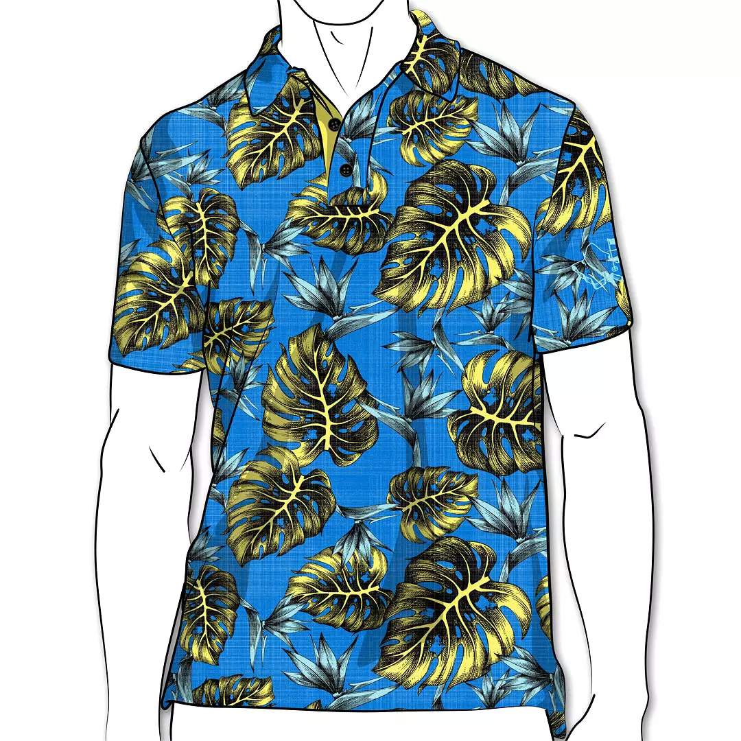 Jungle Blue Butter - OGA Men's Polo - Blues and Butter