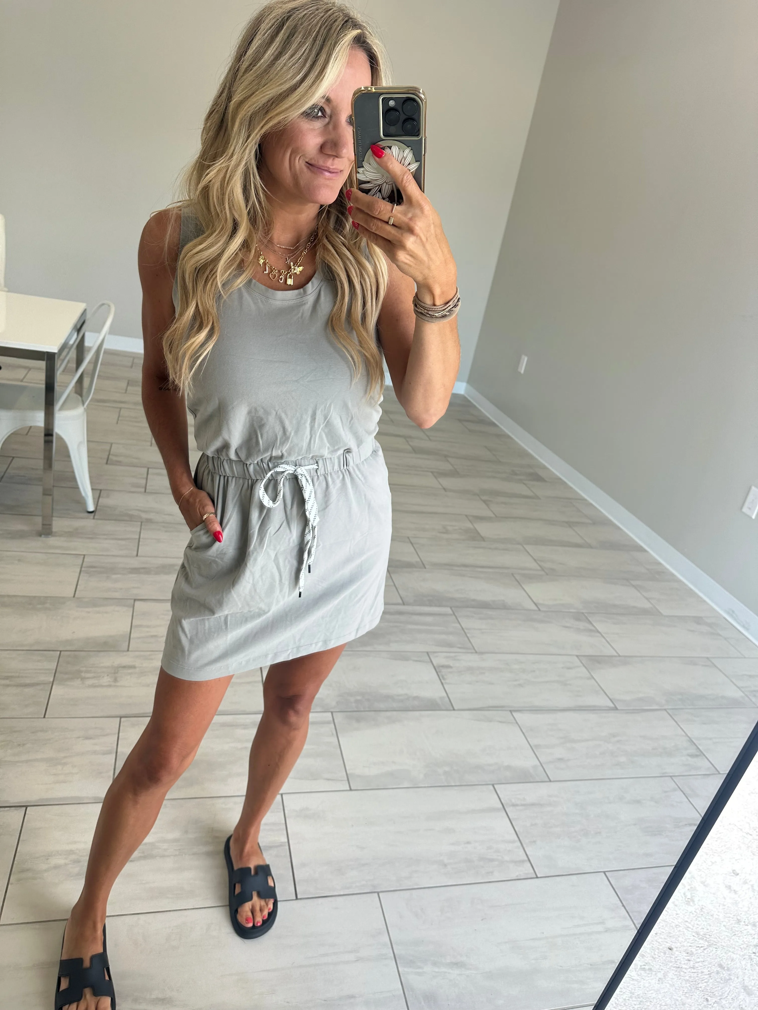 Kelsey Drawstring Tank Dress