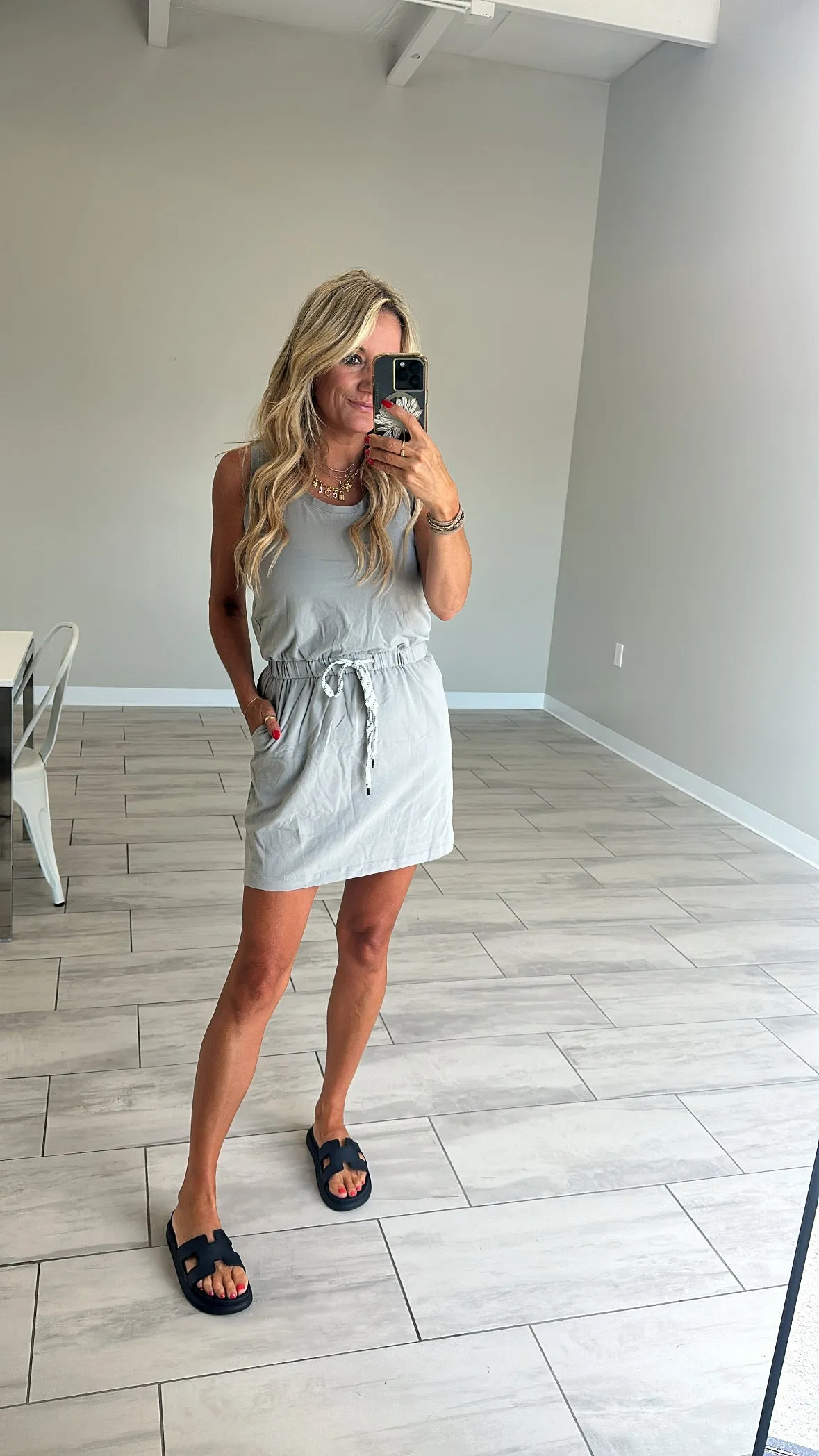 Kelsey Drawstring Tank Dress