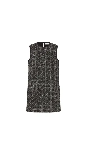 Macrocannage Sleeveless Tunic - Black/White