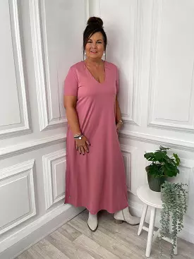 Malissa J T-Shirt Maxi Dress - Rose