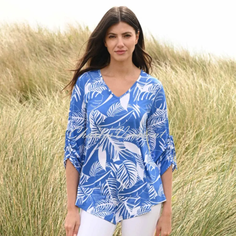 Marble Tunic Top - Style 6961-201 (Deep Blue / White)