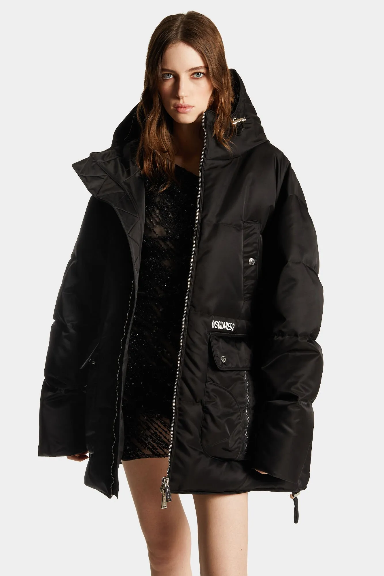 Maxi Multi-Pocket Parachute Puff Coat