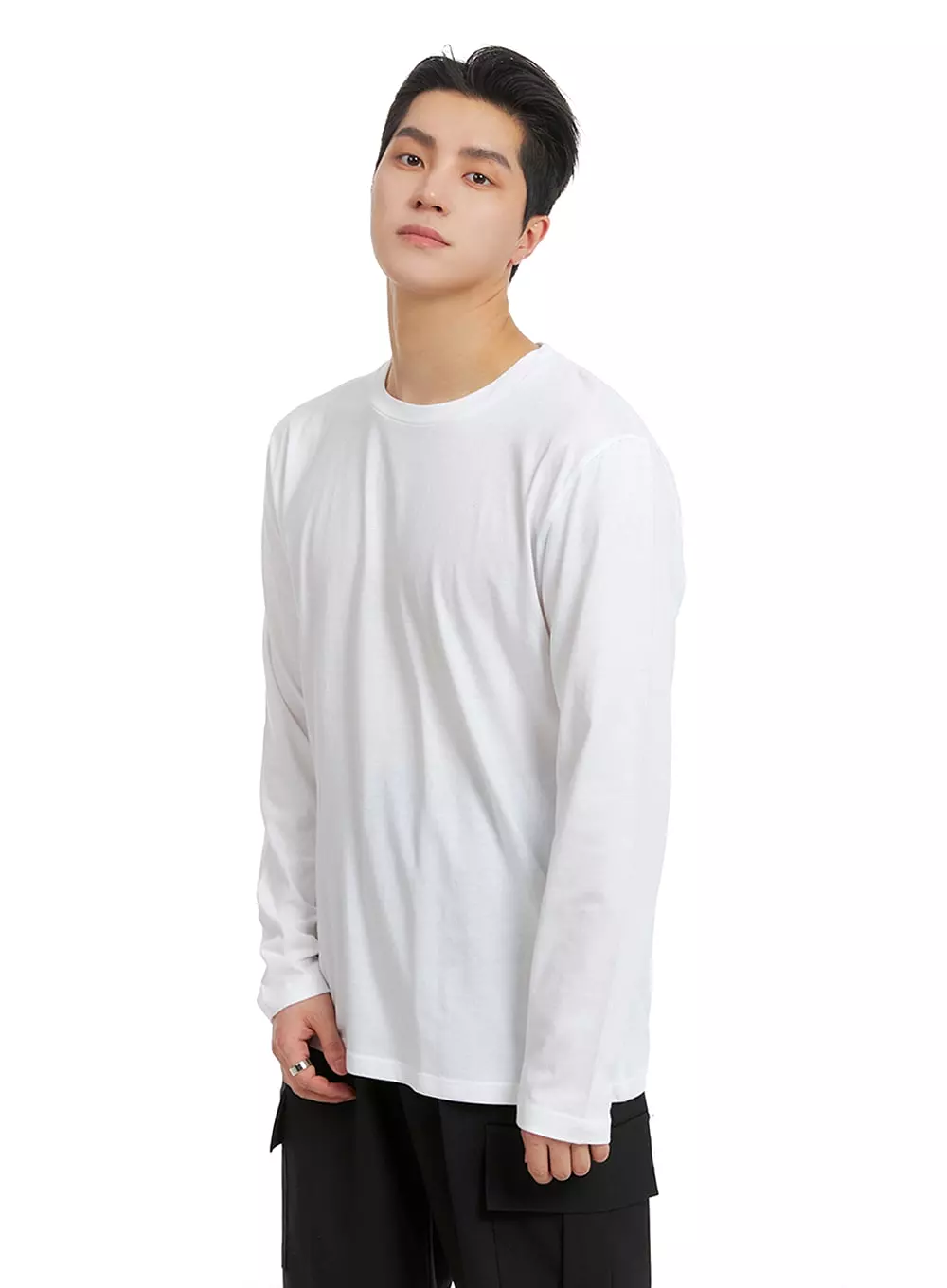 Men's Basic Cotton Long Sleeve T-Shirt IA401