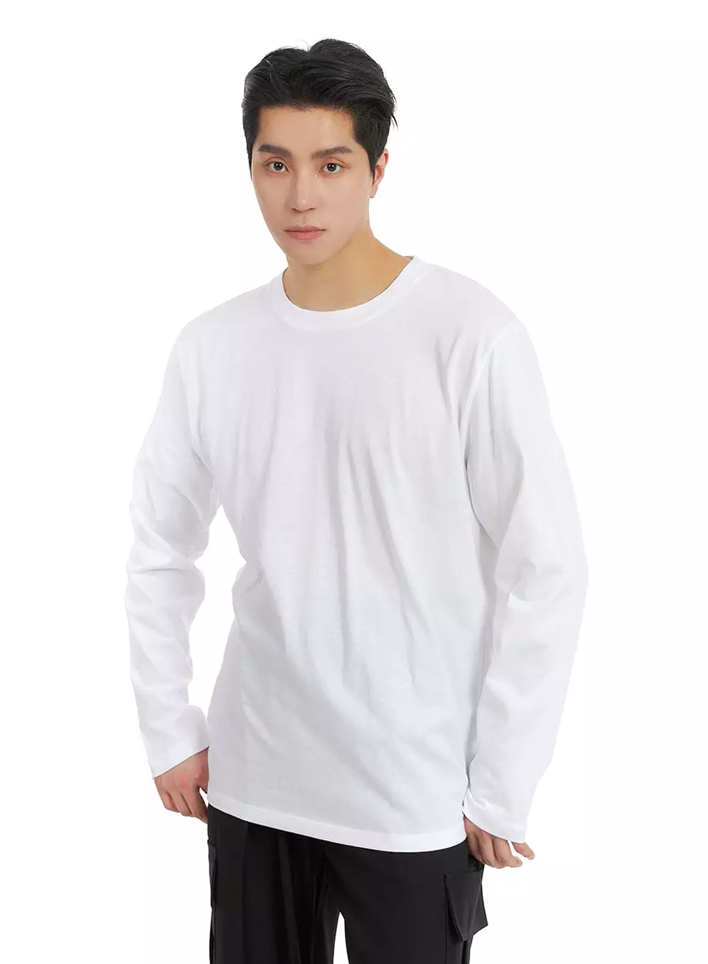 Men's Basic Cotton Long Sleeve T-Shirt IA401