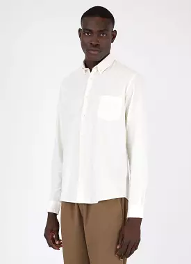 Men's Button Down Japanese Selvedge Shirt in Ecru