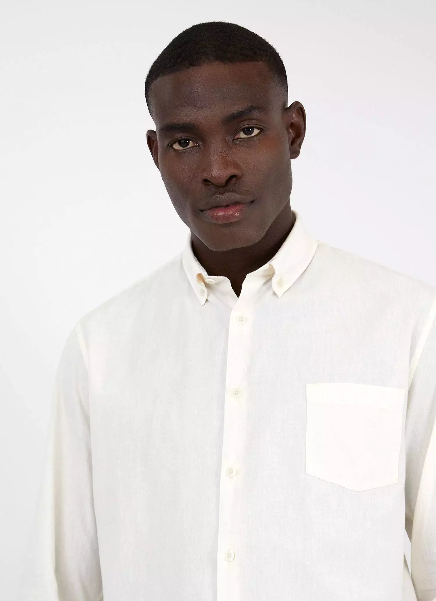 Men's Button Down Japanese Selvedge Shirt in Ecru