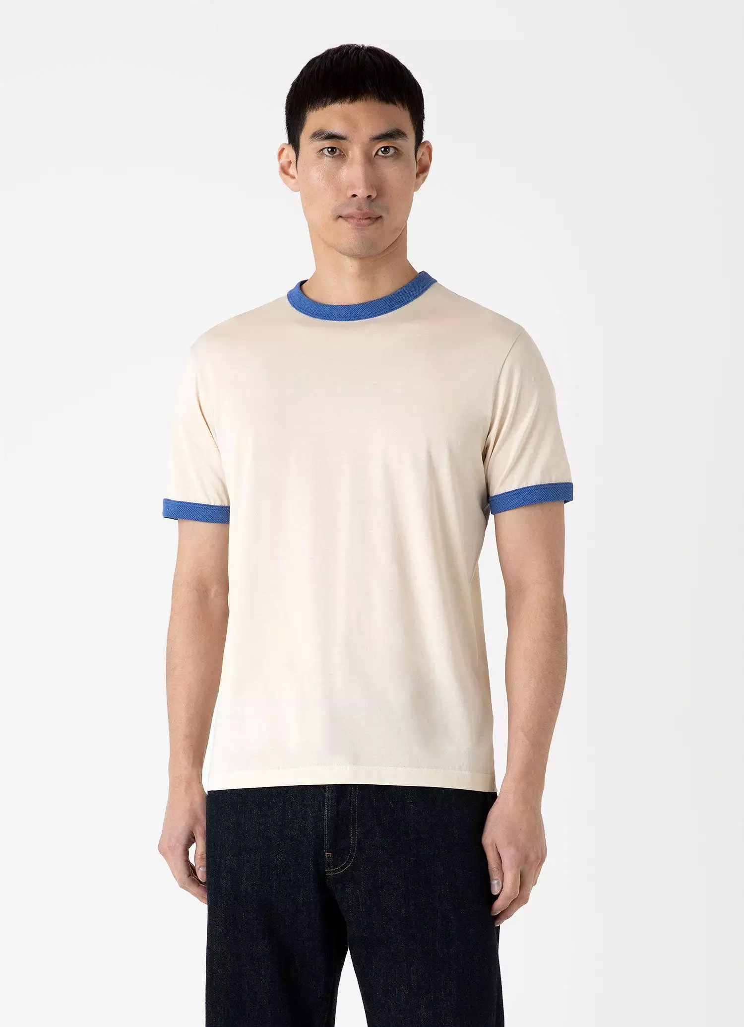 Men's Classic Ringer T-shirt in French Blue