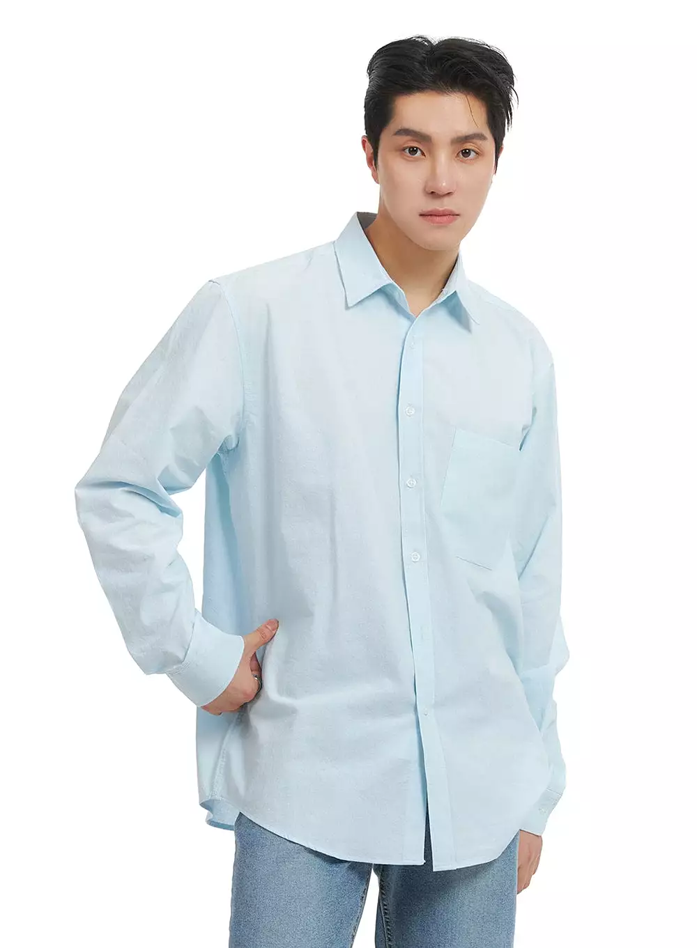 Men's Cotton Solid Buttoned Shirt IA401