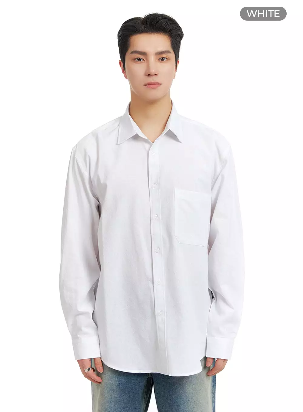 Men's Cotton Solid Buttoned Shirt IA401