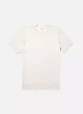 Men's Fine Rib Silk Cotton T-shirt in Ecru