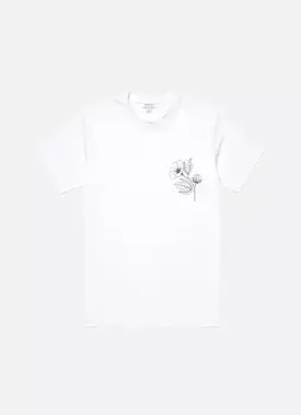 Men's Flower Print T-shirt in White