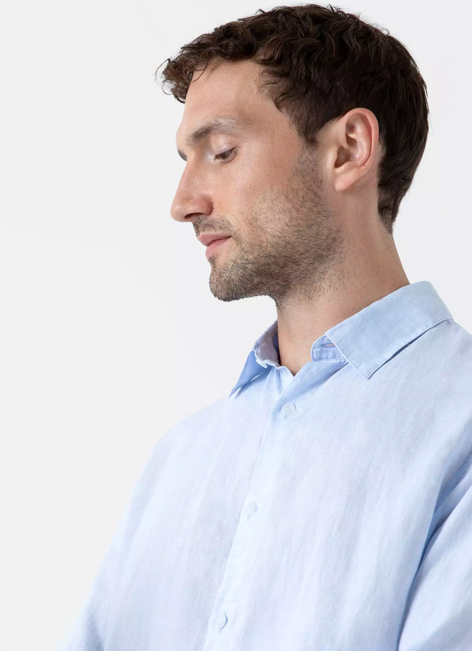 Men's Linen Shirt in Light Blue