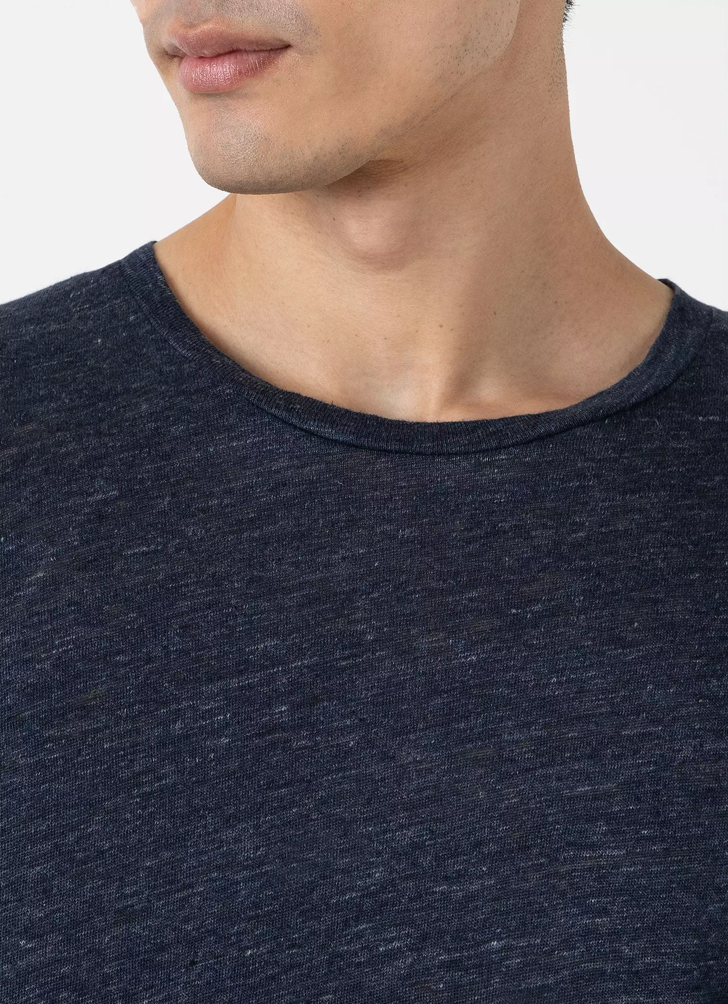 Men's Linen T-shirt in Navy Melange