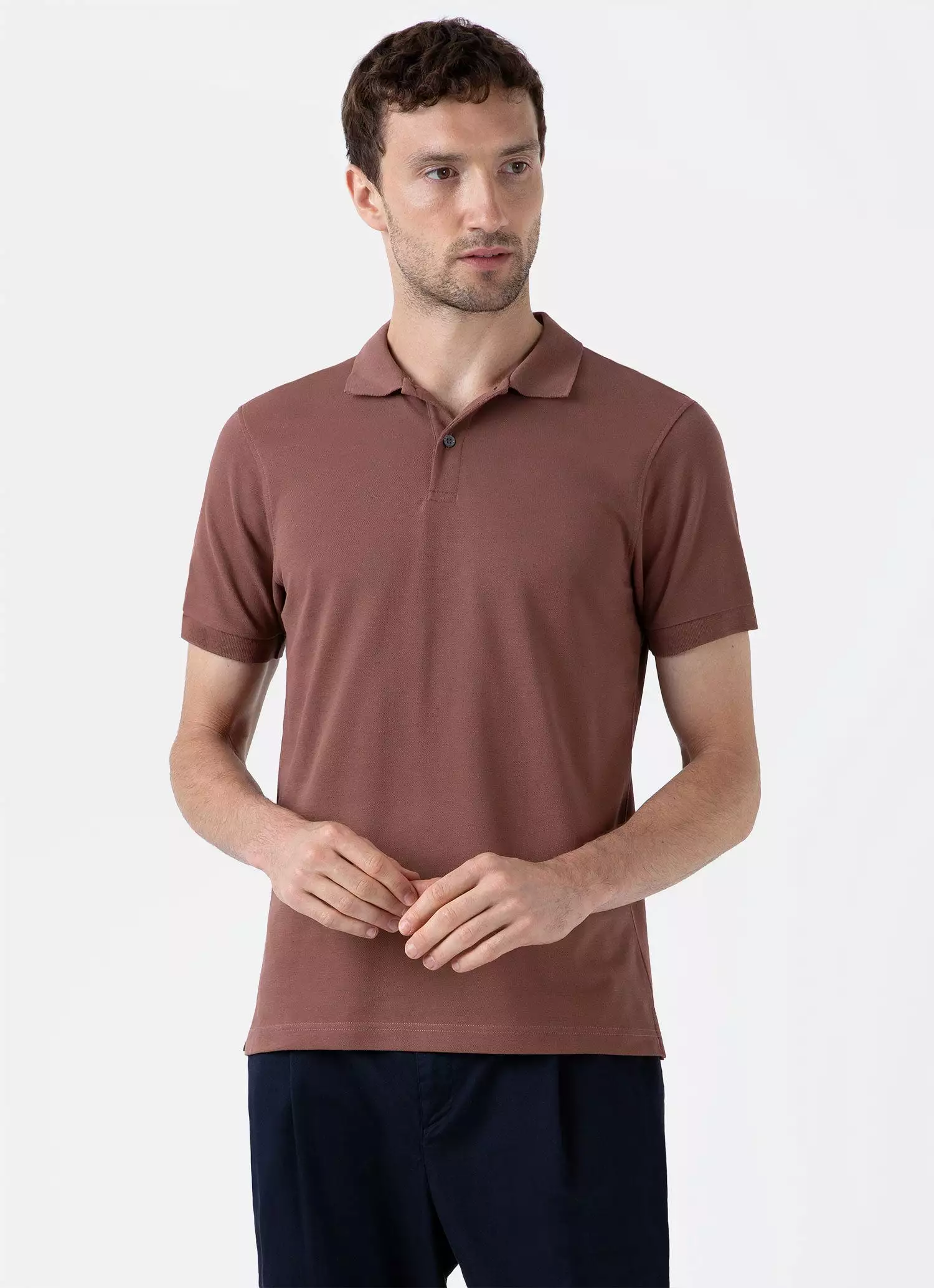 Men's Piqué Polo Shirt in Brown