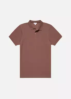 Men's Piqué Polo Shirt in Brown