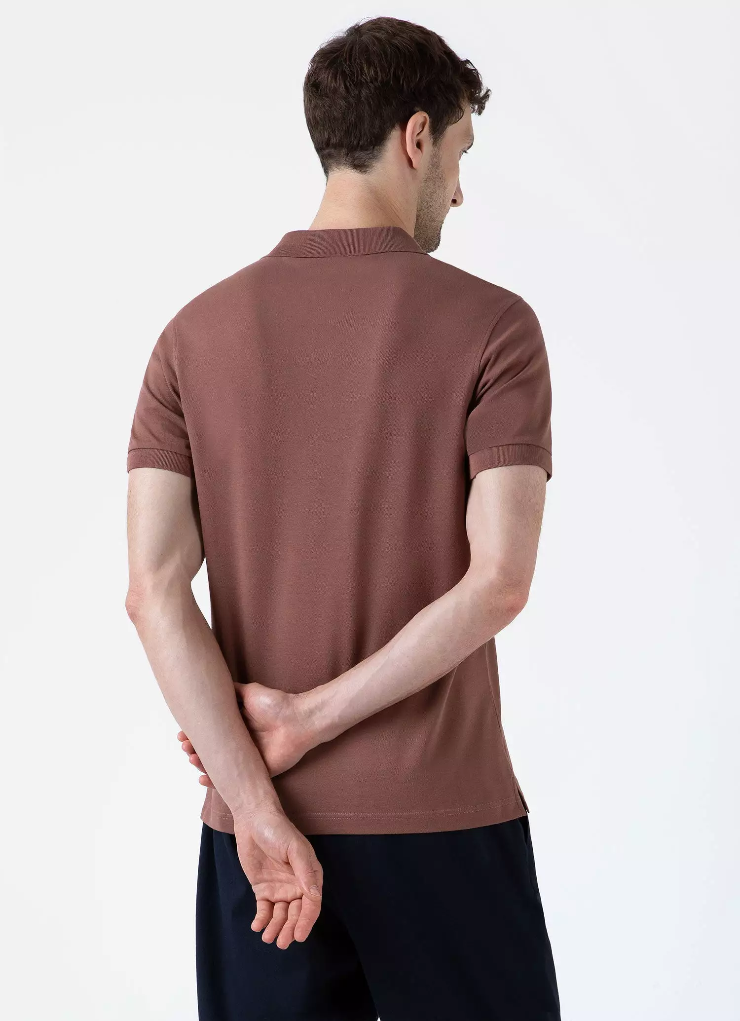 Men's Piqué Polo Shirt in Brown