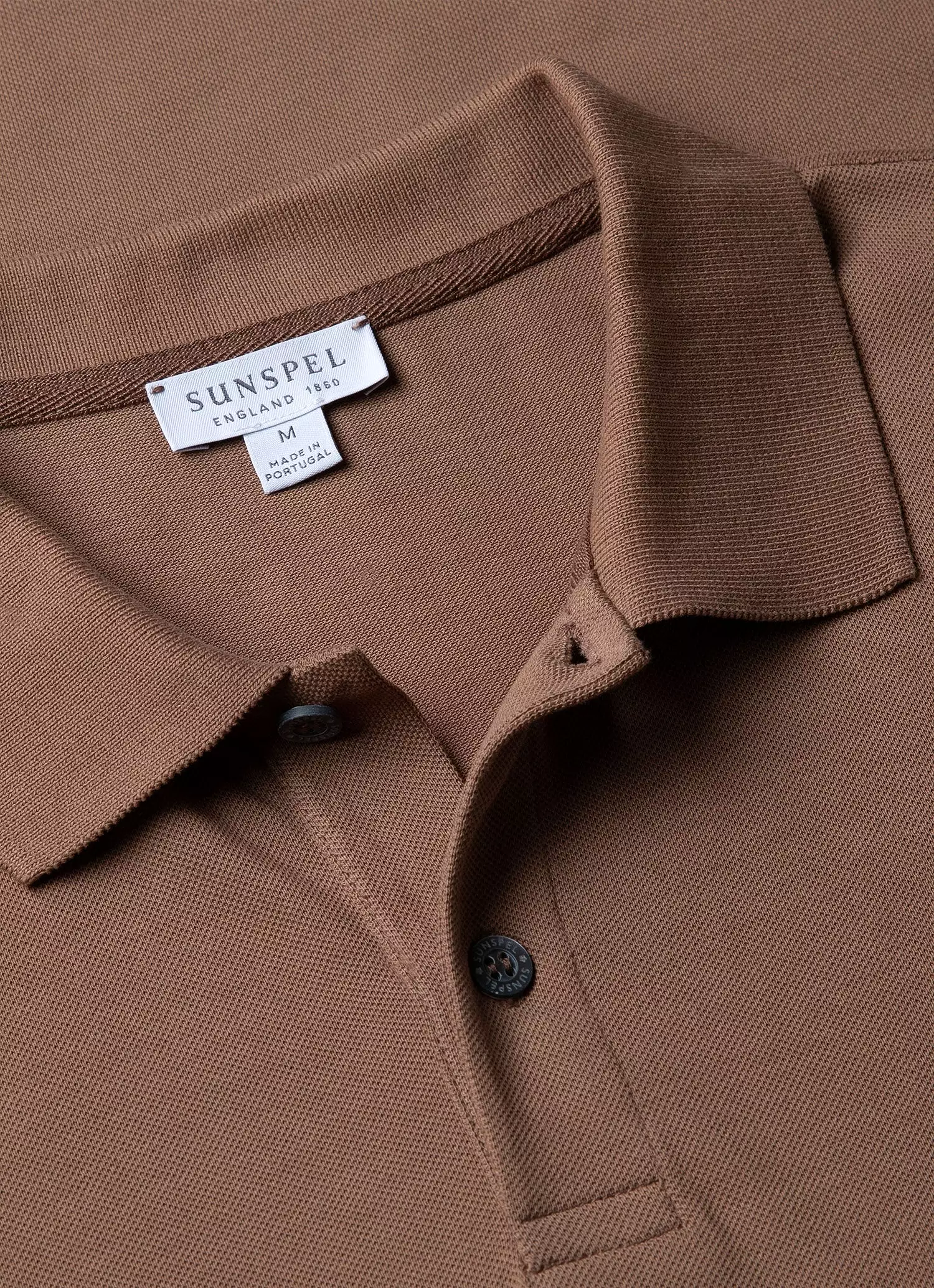 Men's Piqué Polo Shirt in Dark Sand