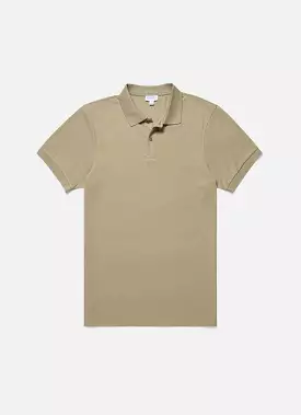 Men's Piqué Polo Shirt in Pale Khaki