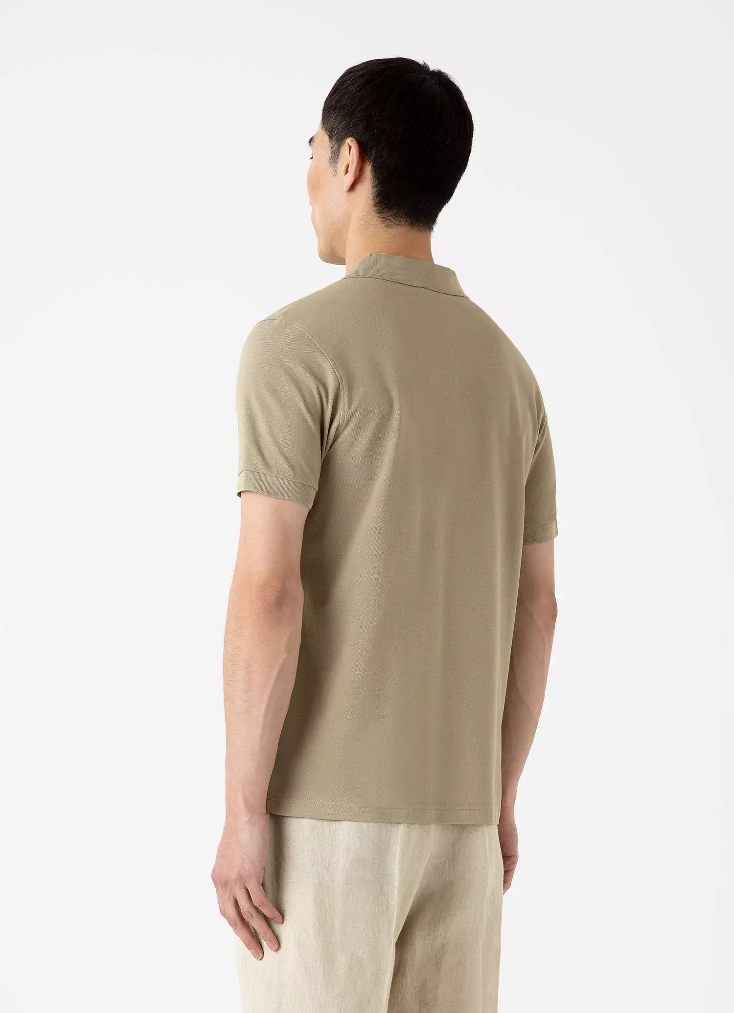 Men's Piqué Polo Shirt in Pale Khaki