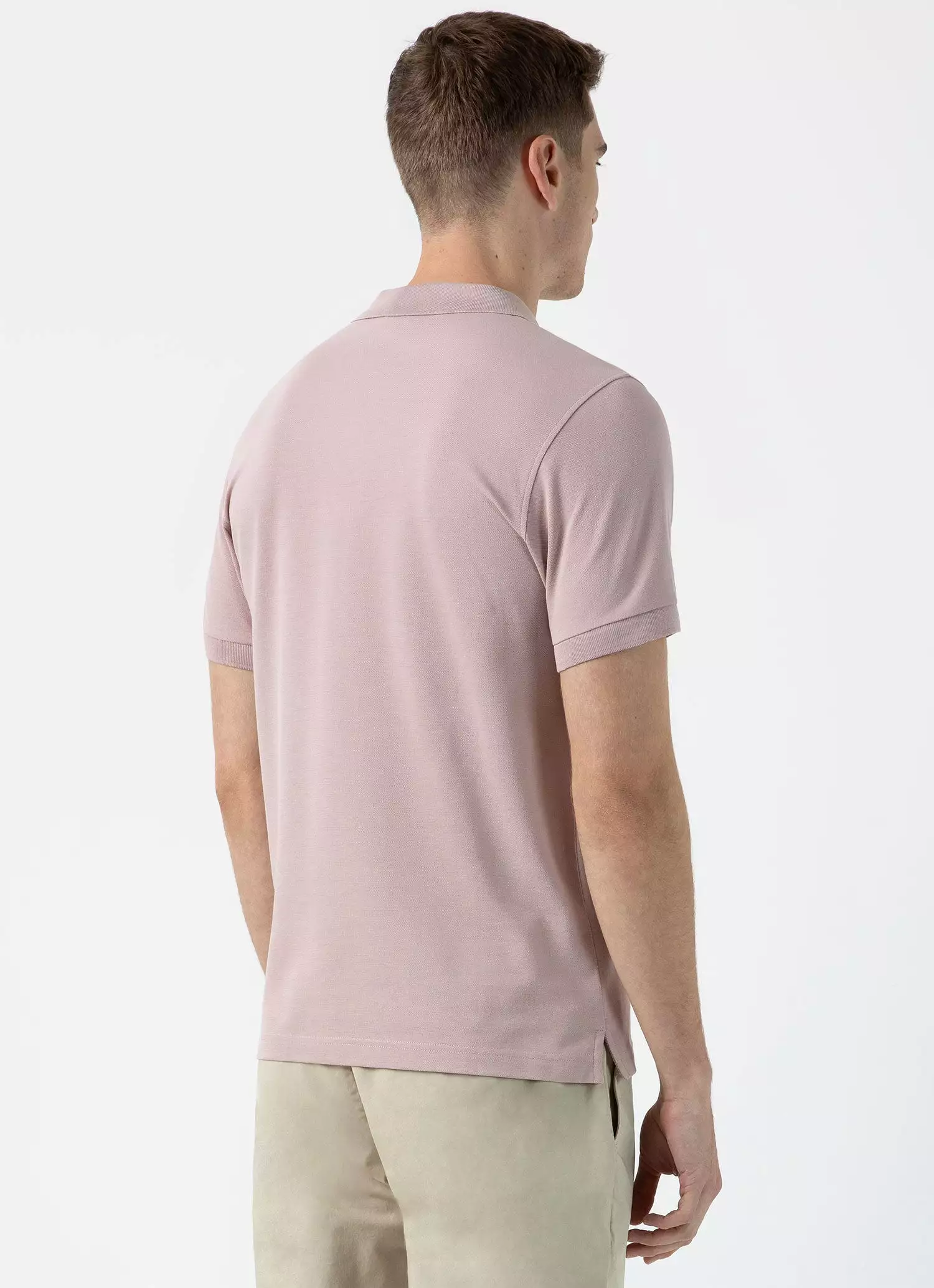 Men's Piqué Polo Shirt in Pale Pink