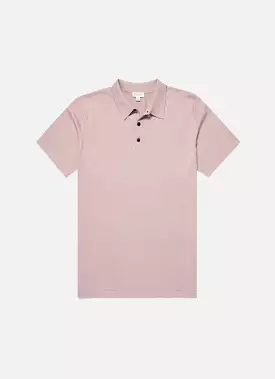 Men's Sea Island Cotton Polo Shirt in Pale Pink