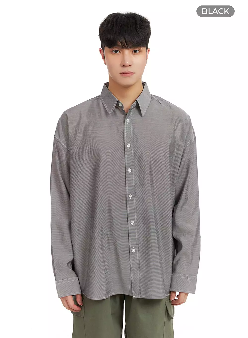 Men's Semi Sheer Button Shirt IA402