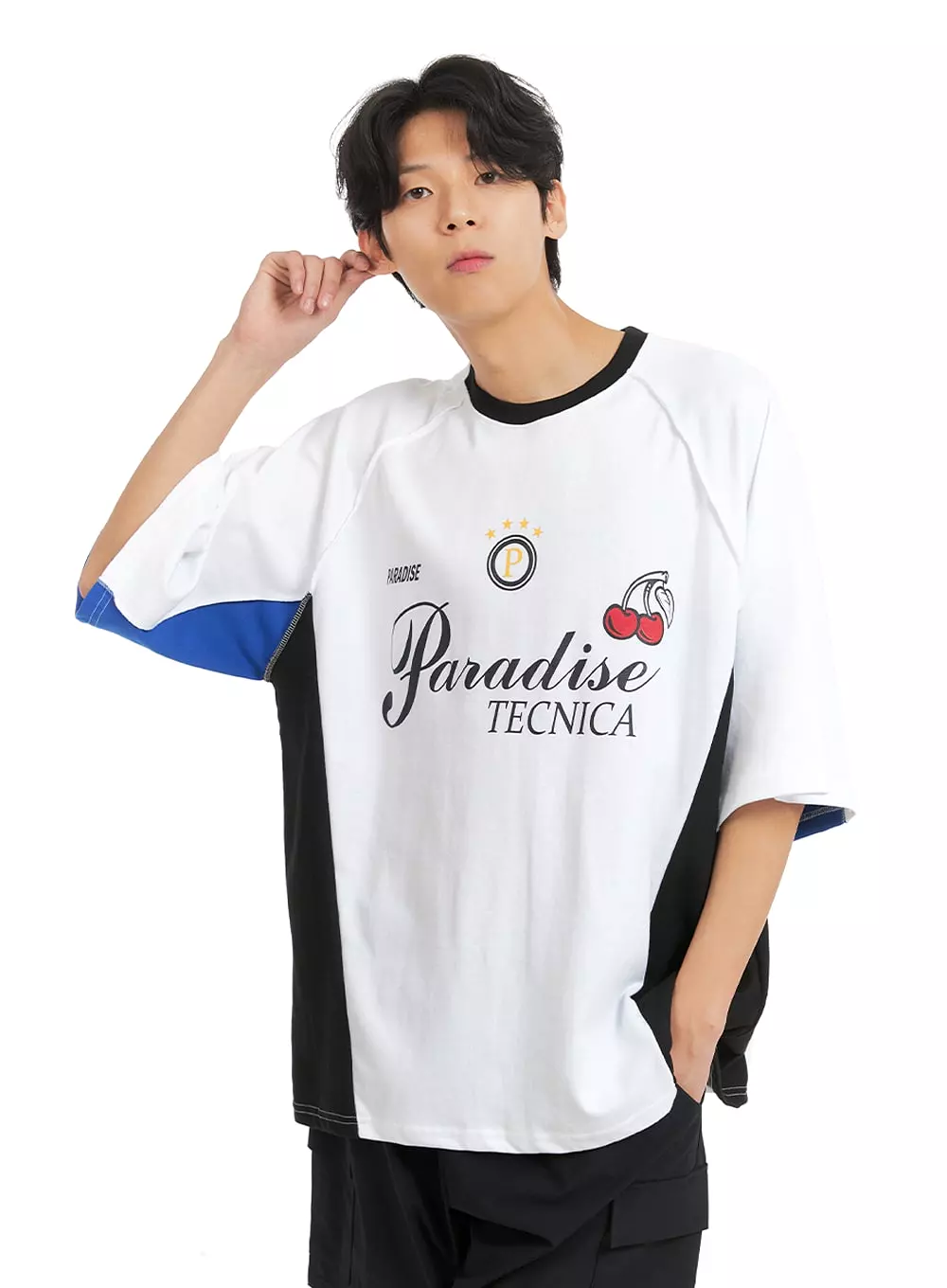 Men's Sporty Color Block Graphic T-Shirt IA401