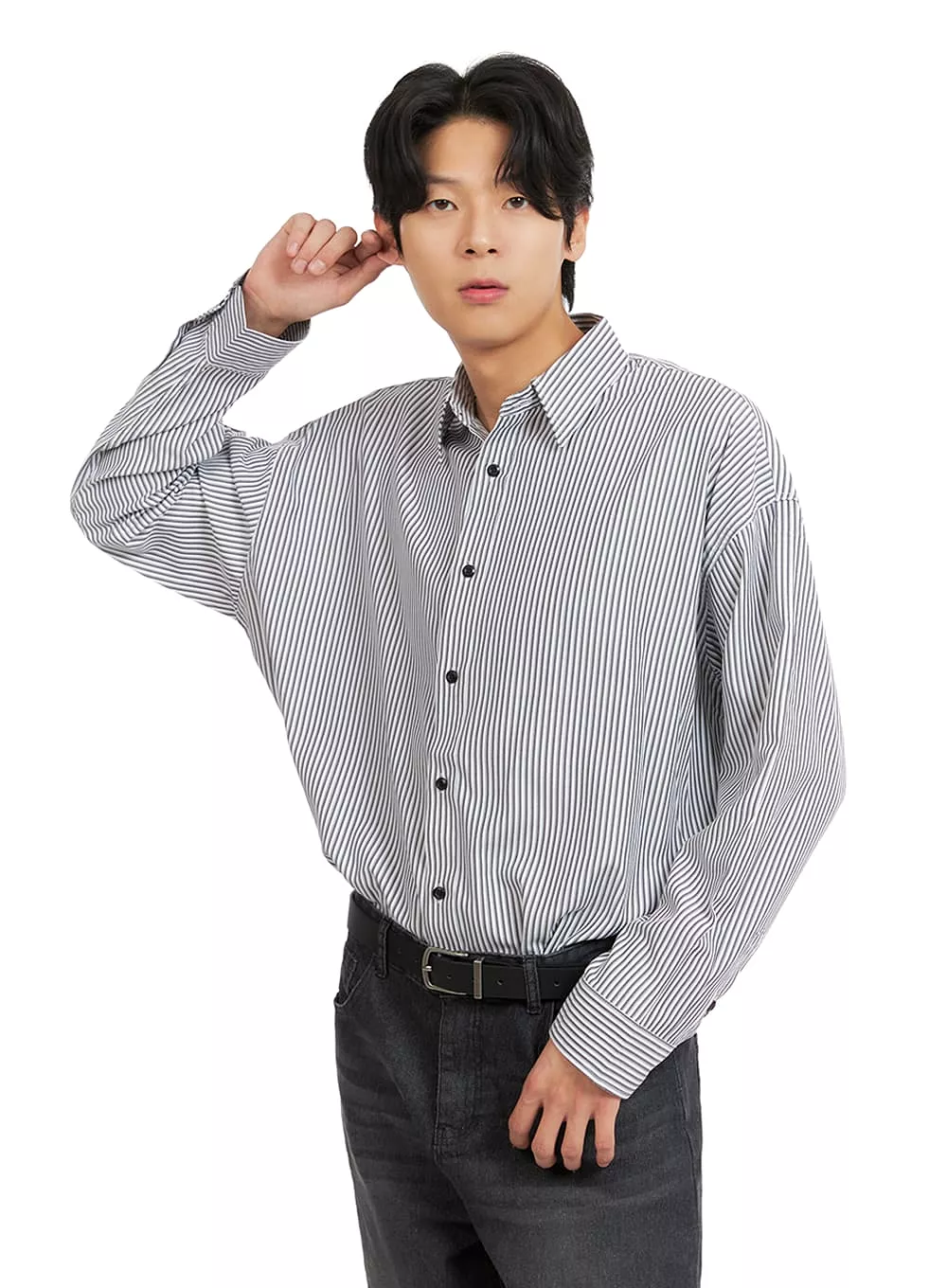 Men's Stripe Collared Shirt IA402