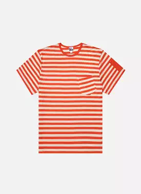 Men's Sunspel x Nigel Cabourn T-shirt in Orange/Stone White