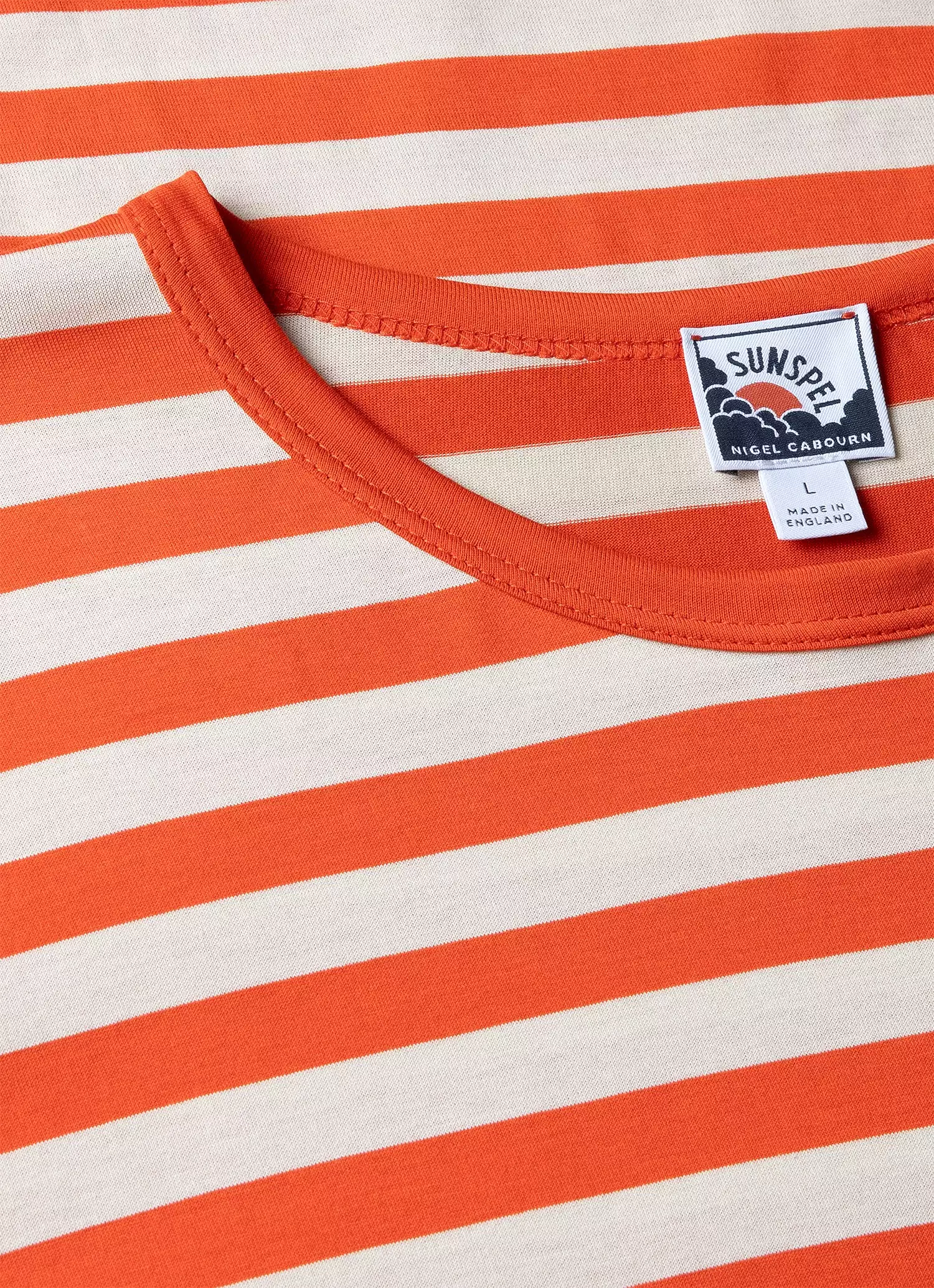 Men's Sunspel x Nigel Cabourn T-shirt in Orange/Stone White