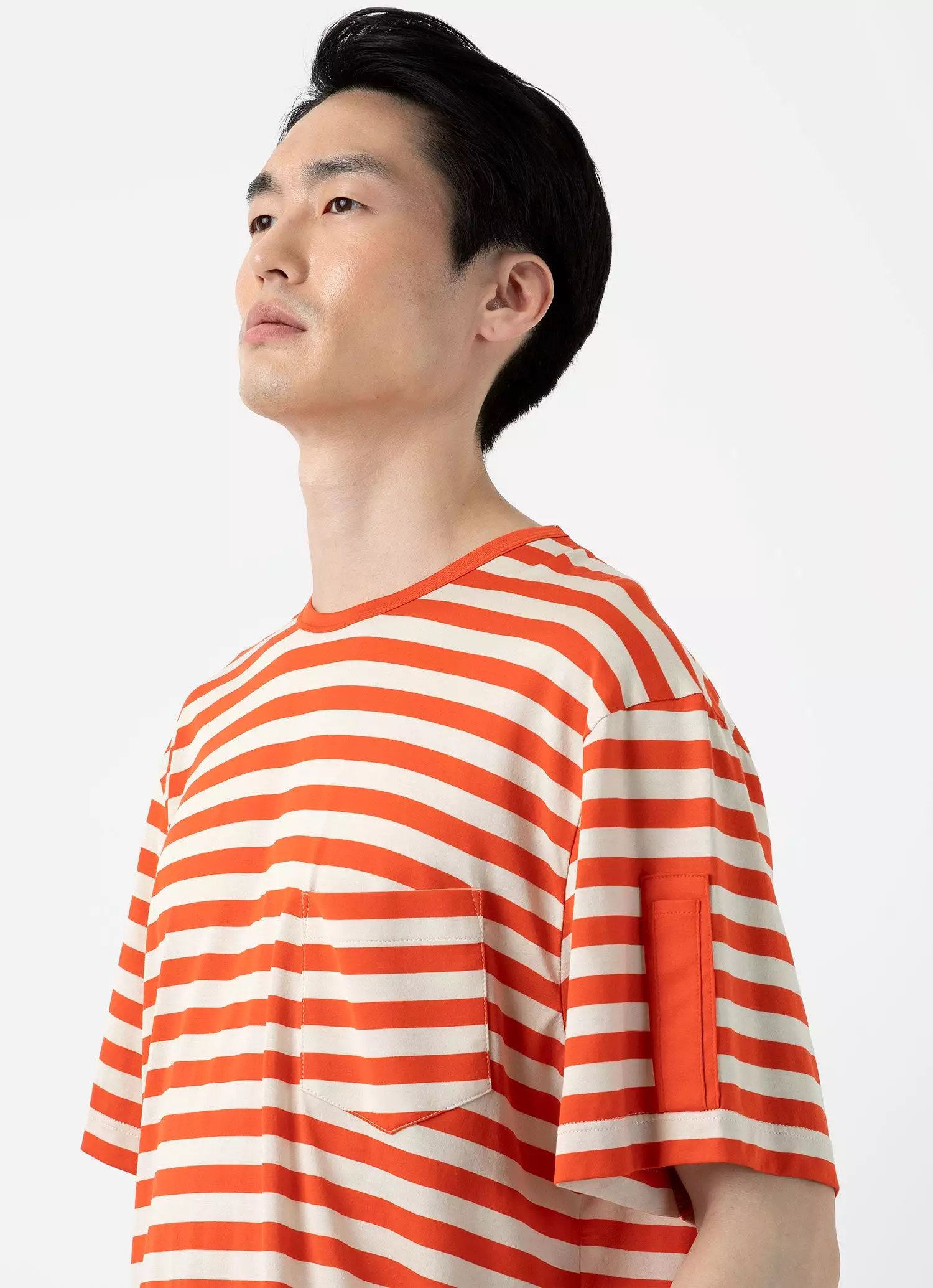 Men's Sunspel x Nigel Cabourn T-shirt in Orange/Stone White