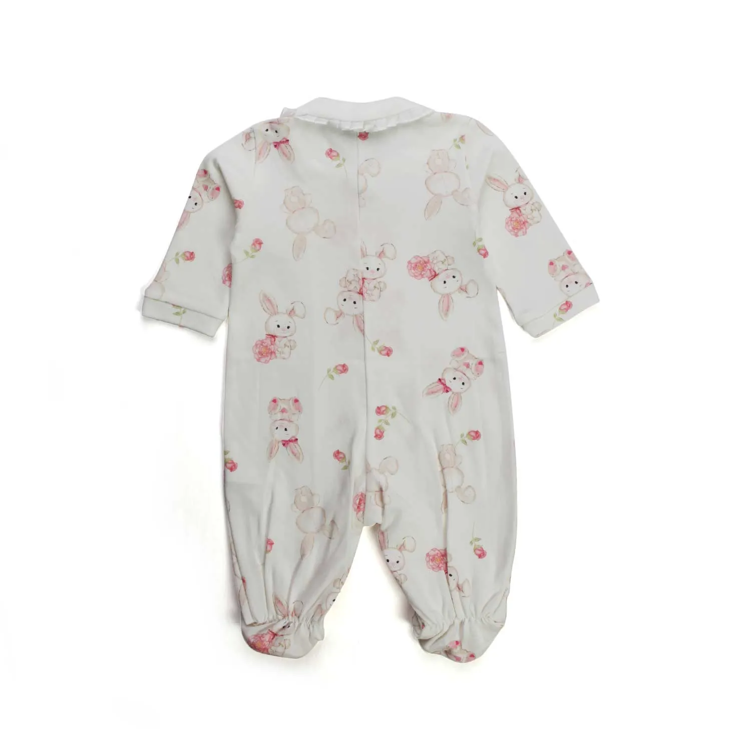 Monnalisa Cream And Pink Newborn Romper