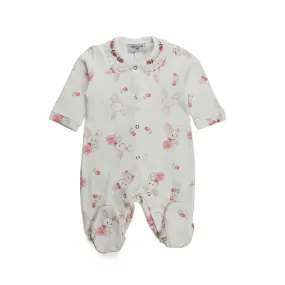 Monnalisa Cream And Pink Newborn Romper