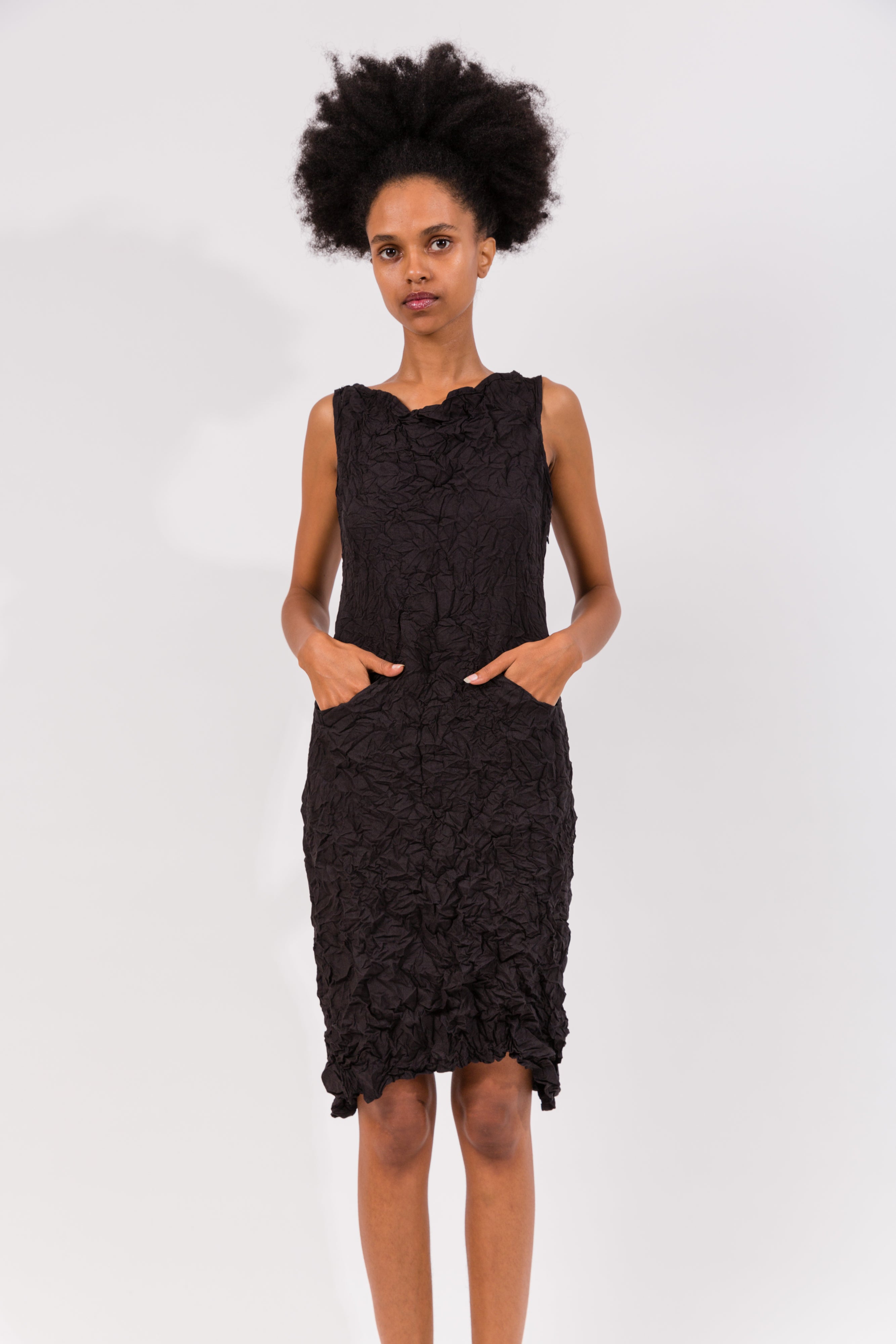 Moth Cowl Dress in Black