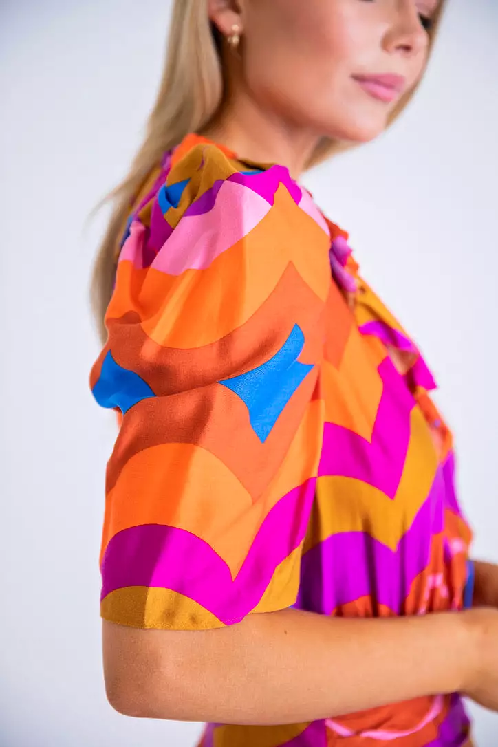 Multi 70's Groovy Dress