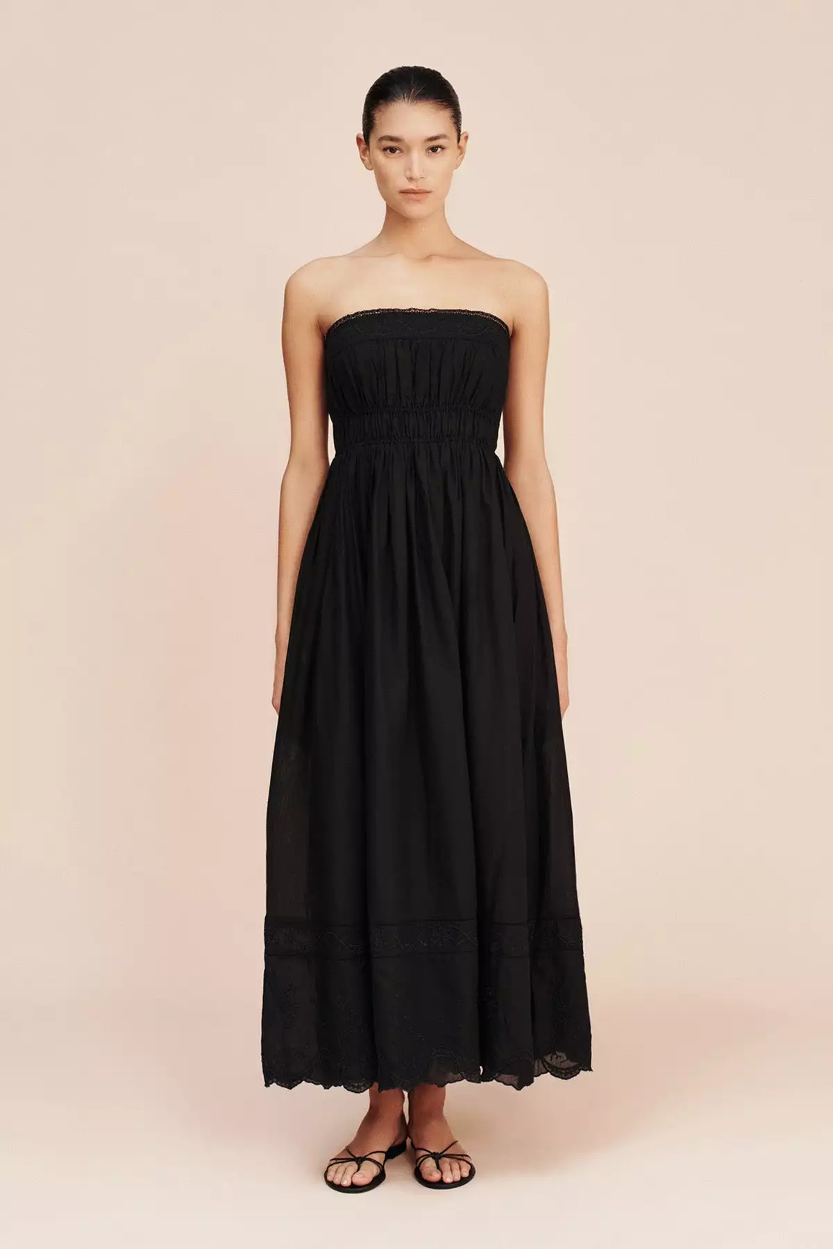 MYLAH STRAPLESS DRESS - BLACK