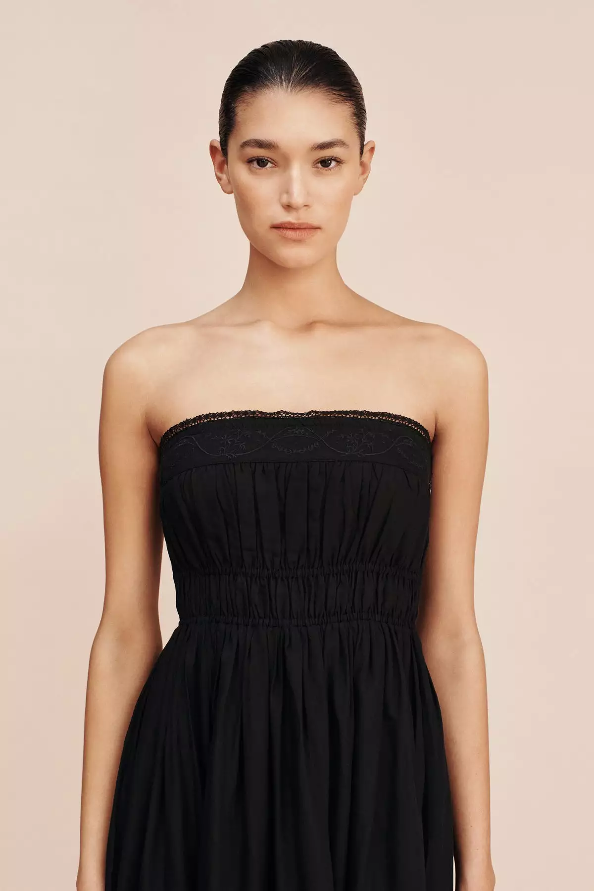 MYLAH STRAPLESS DRESS - BLACK