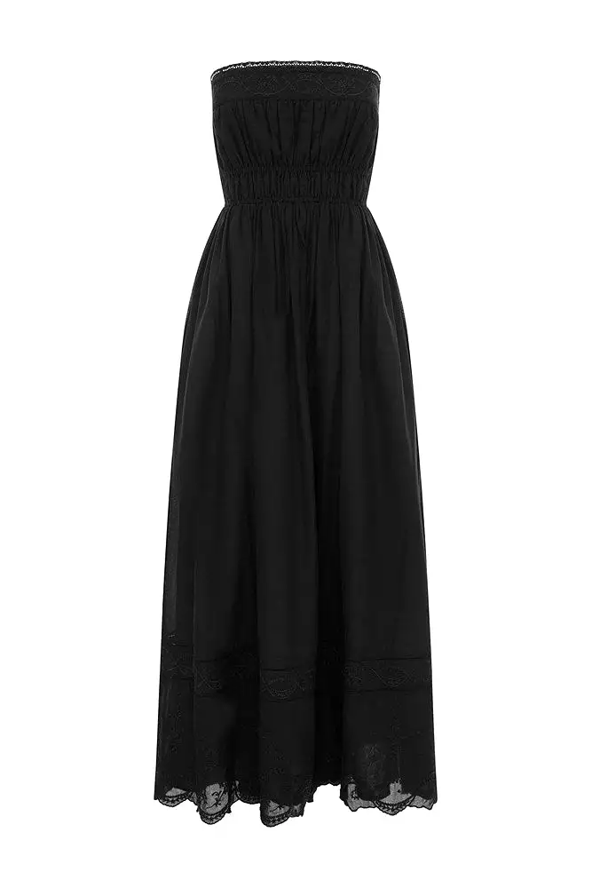 MYLAH STRAPLESS DRESS - BLACK