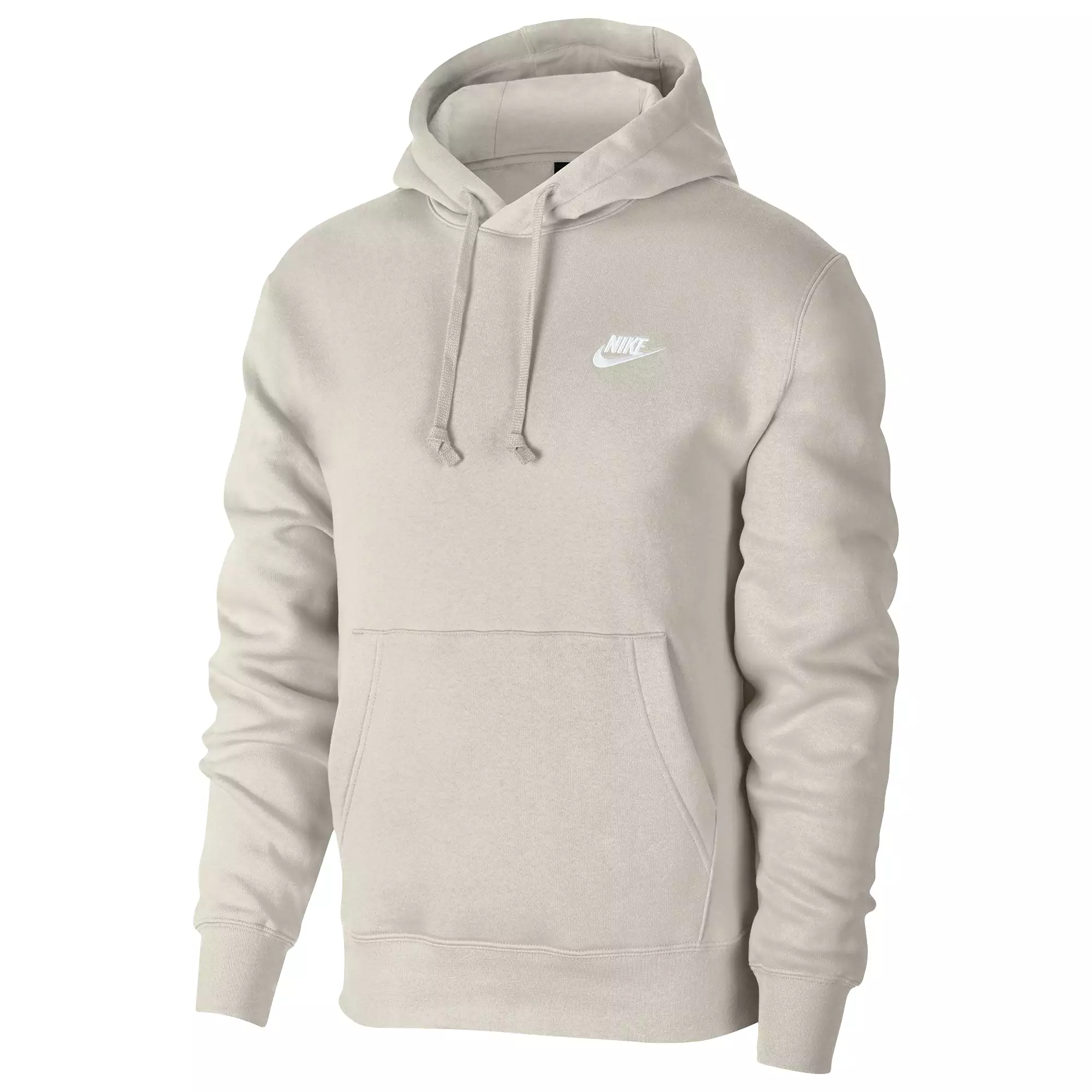 Nike Men's Sportswear Club Fleece Pullover Hoodie Light Bone/White