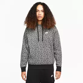 Nike Nsw Sports Essentials Aop Fleece Men's Hoodie Black-Grey