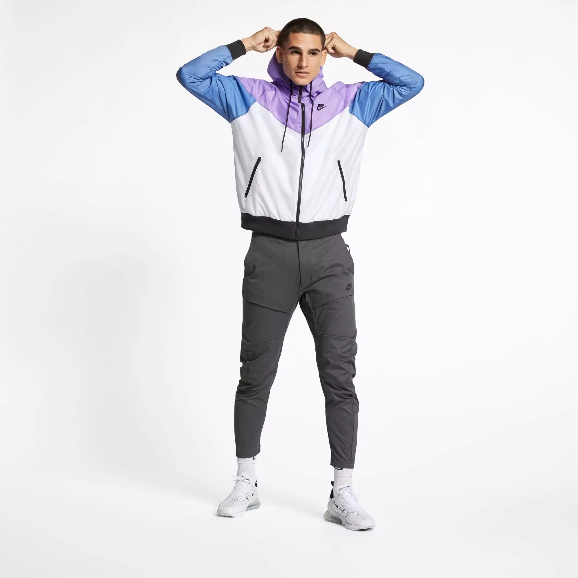 Nike NSW Windrunner Men's Hooded Jacket White-Space Purple