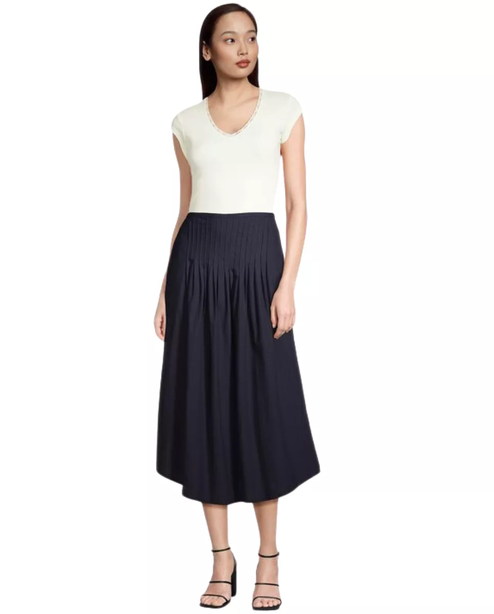 Olympia Midi Skirt Navy