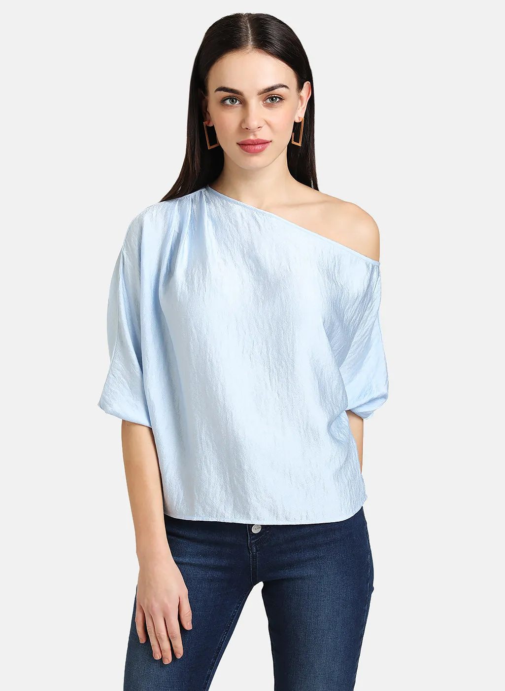 One Shoulder Satin Top