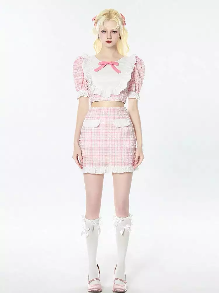 peachy maid set (top+skirt)