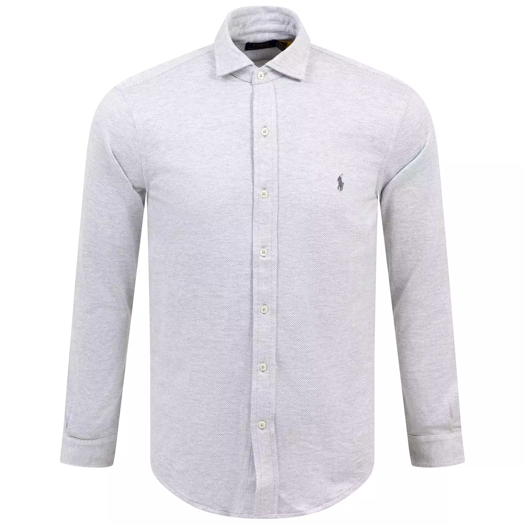 Polo Golf Standard Fit Button Down Cotton Pique Shirt Grey - SS24