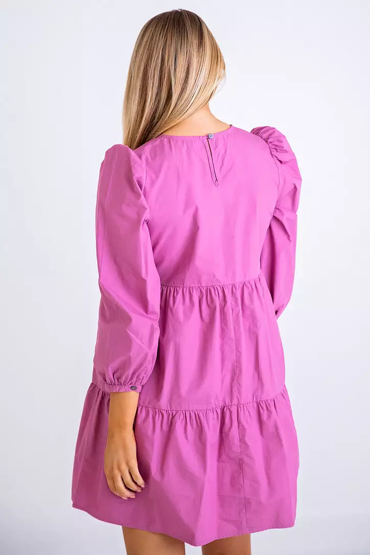 Poplin Long Sleeve Dress