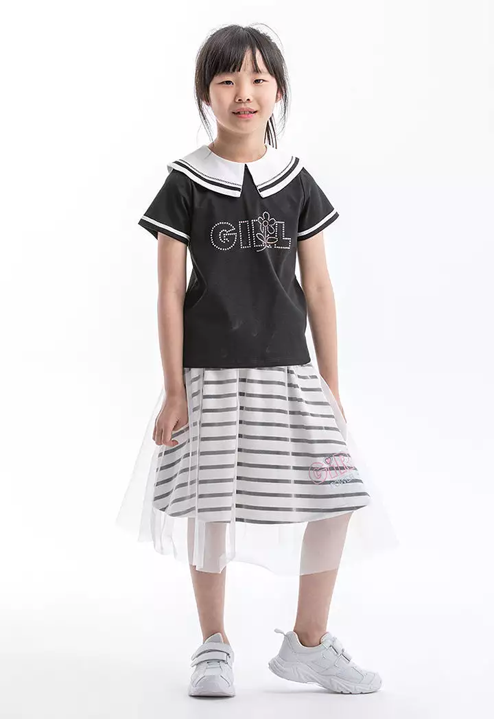 Powerpuff Girls Striped Net Skirt