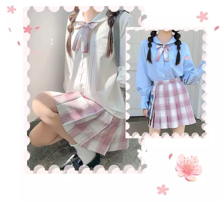 Pre-order day of sakura plaid skirt first round reservation May